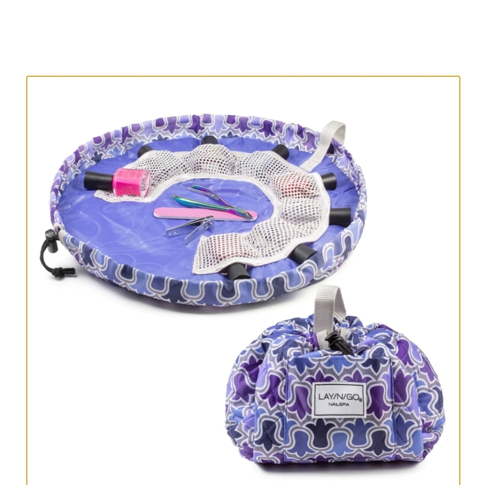 Lay N Go Nail Salon Spa, open up nail/cosmetic bag